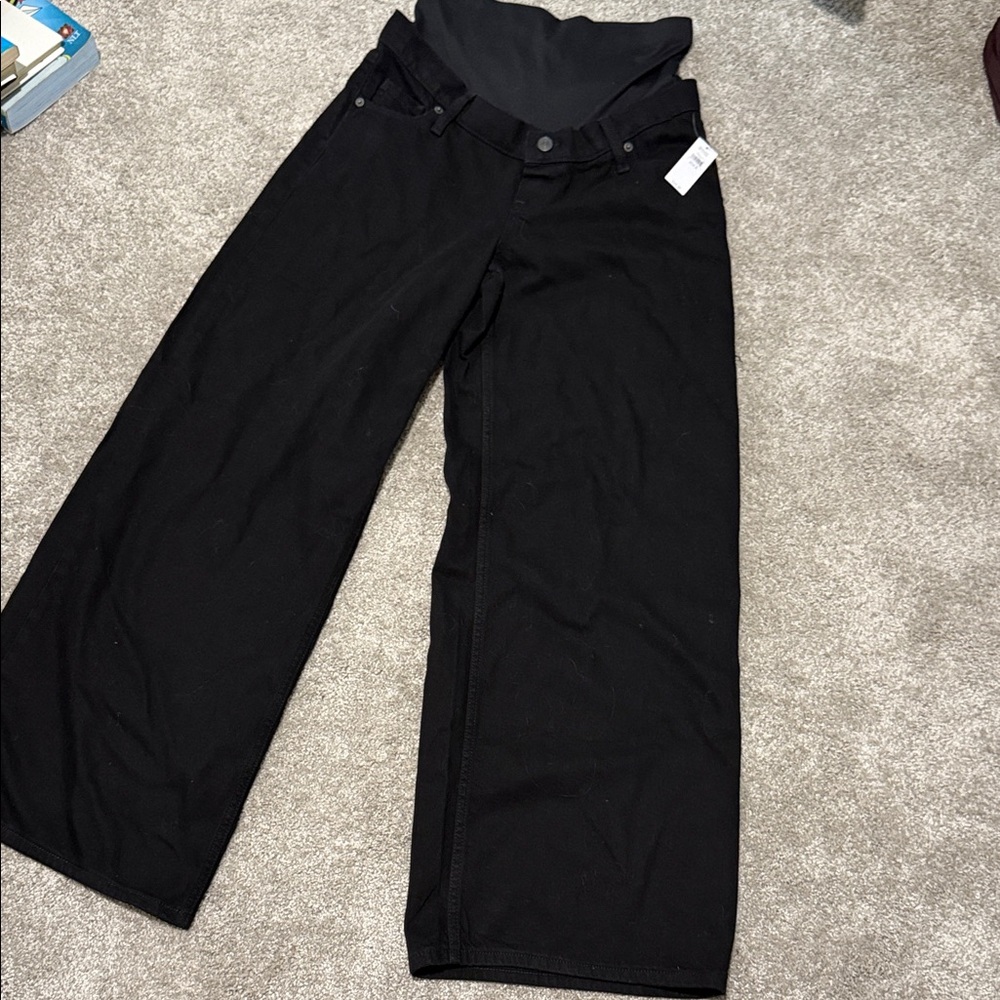 Gap Black Maternity Wide-Leg Jeans
